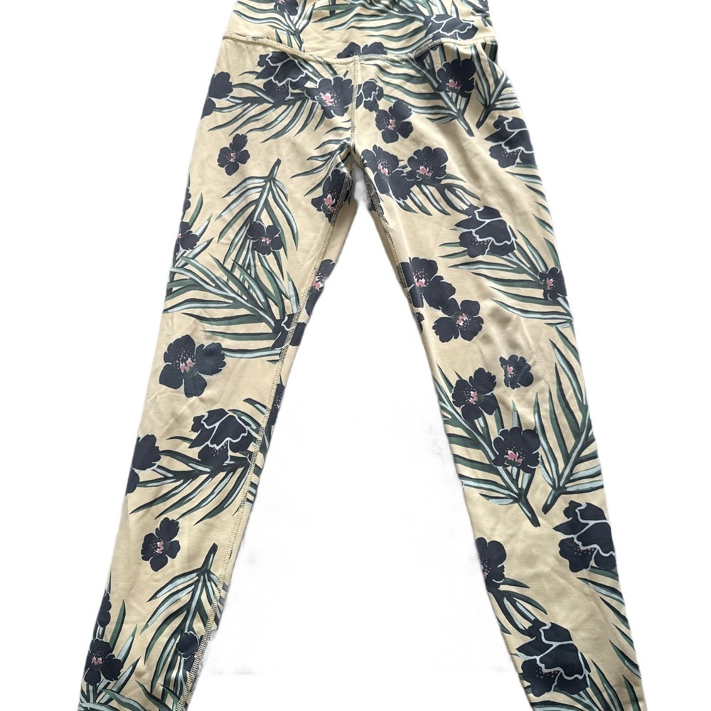 Beyond Yoga Yellow Floral Leggings Medium